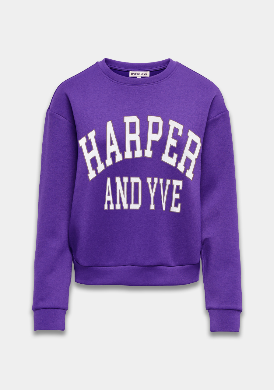 Harper & Yve Sweater Varsity AW24Y503 Paars