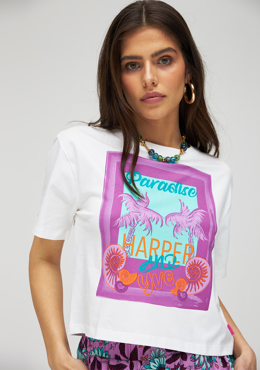 Harper & Yve T-shirt cropped Paradise HS24D311
