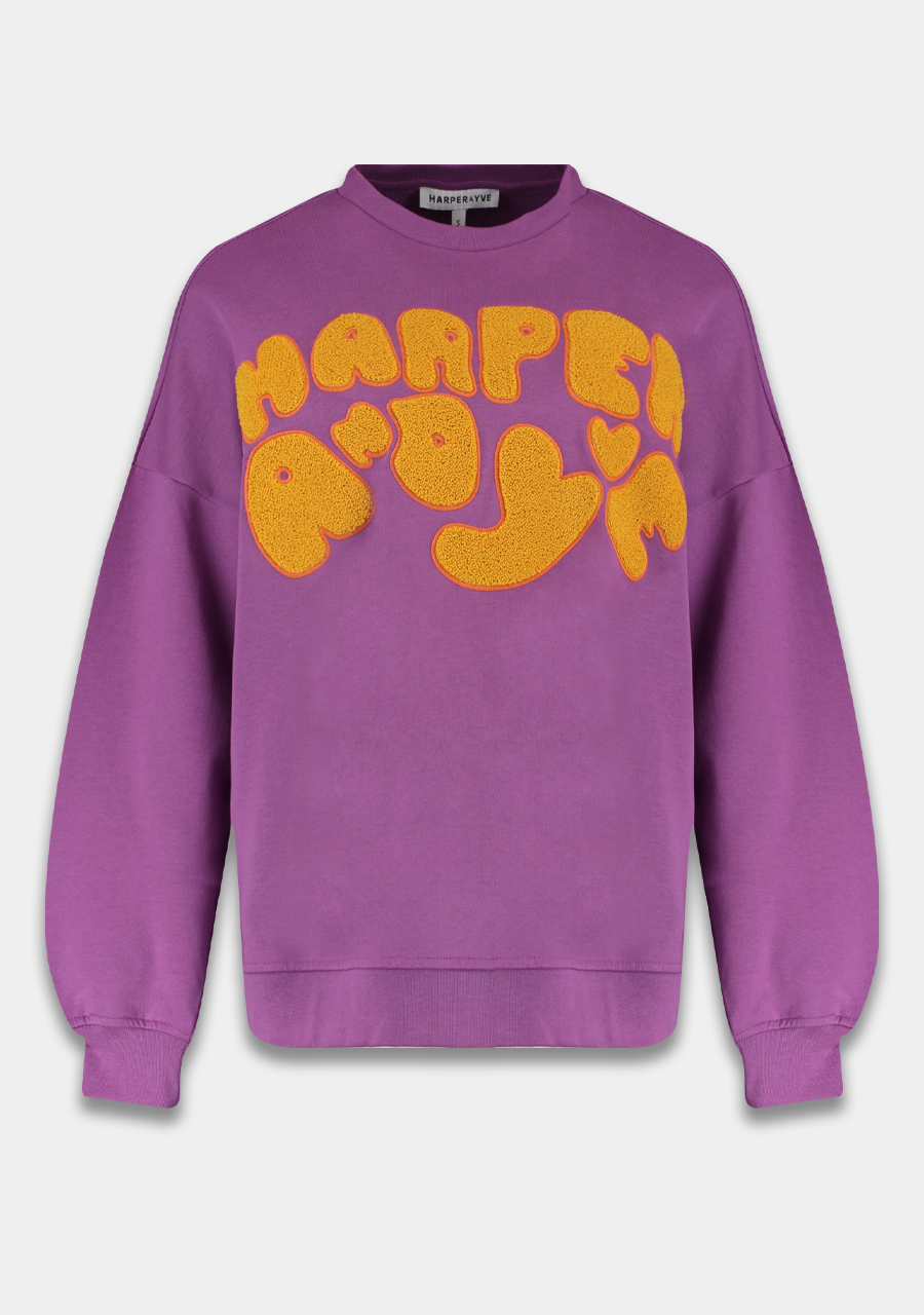 Harper & Yve Sweater Logo SS24D504 Paars