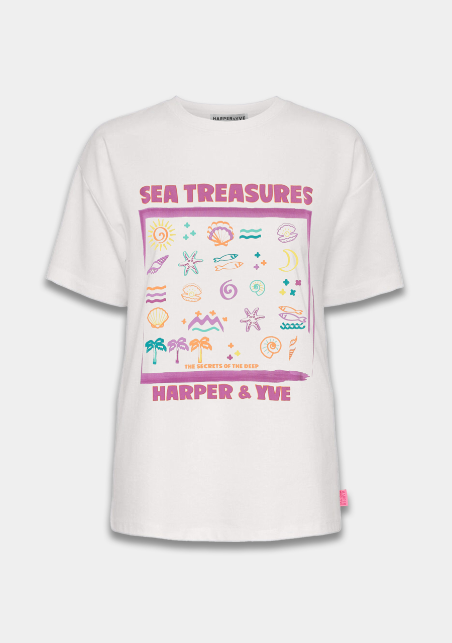 Harper & Yve T-shirt Seatreasures HS24D313 Wolwit-ecru