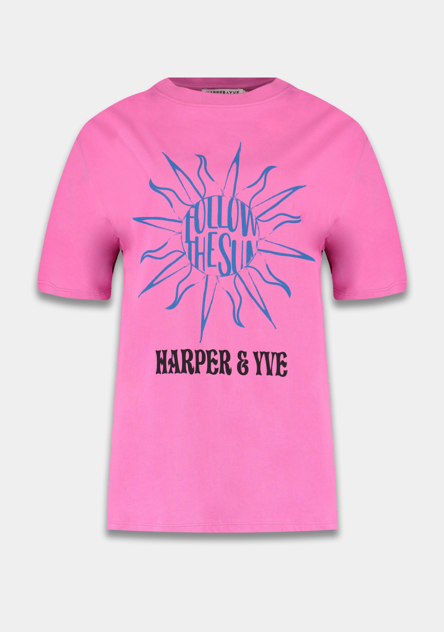Harper & Yve T-shirt Followthesun SS24D300 Roze