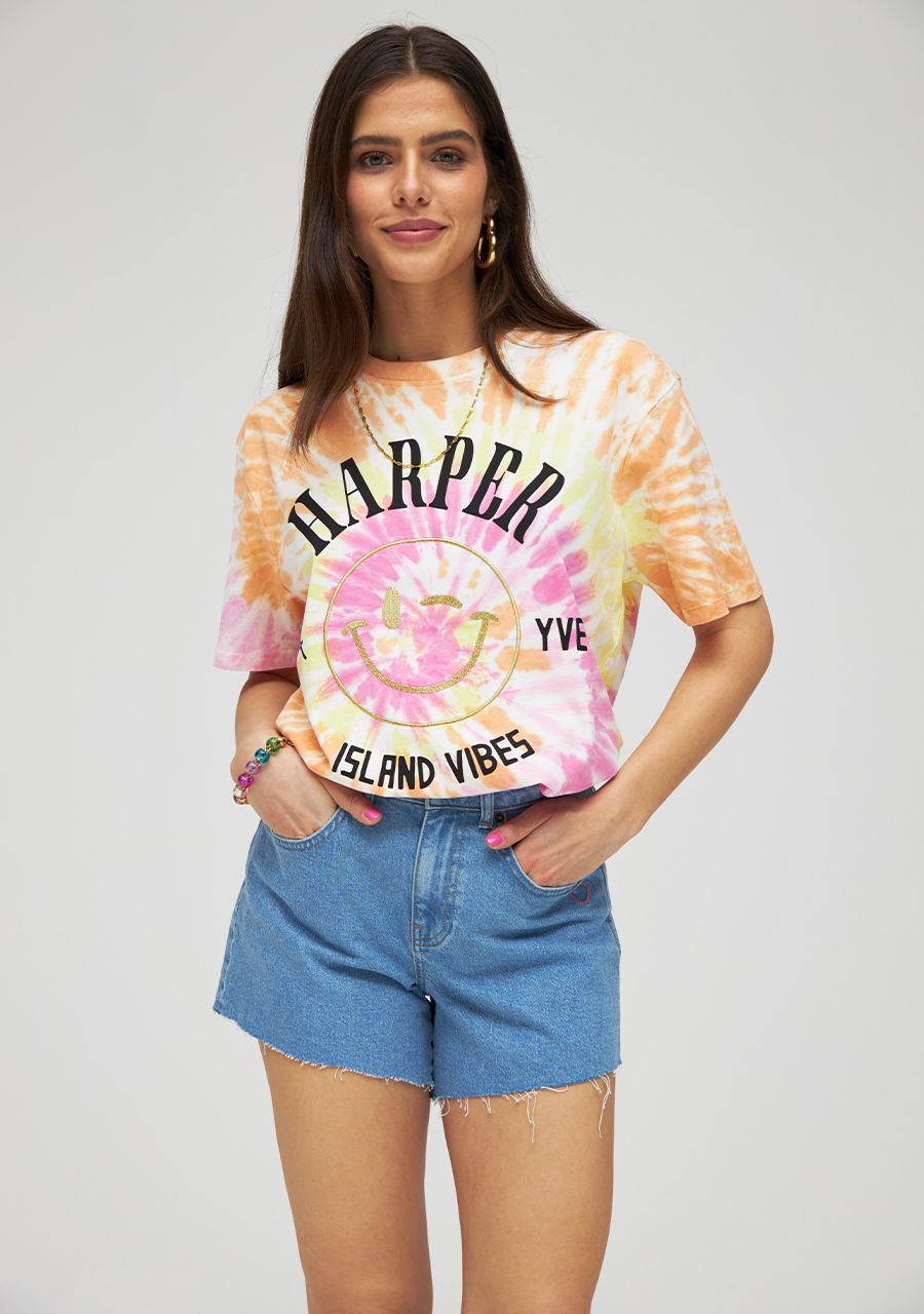 Harper & Yve T-shirt Swirl HS24D315 Oranje