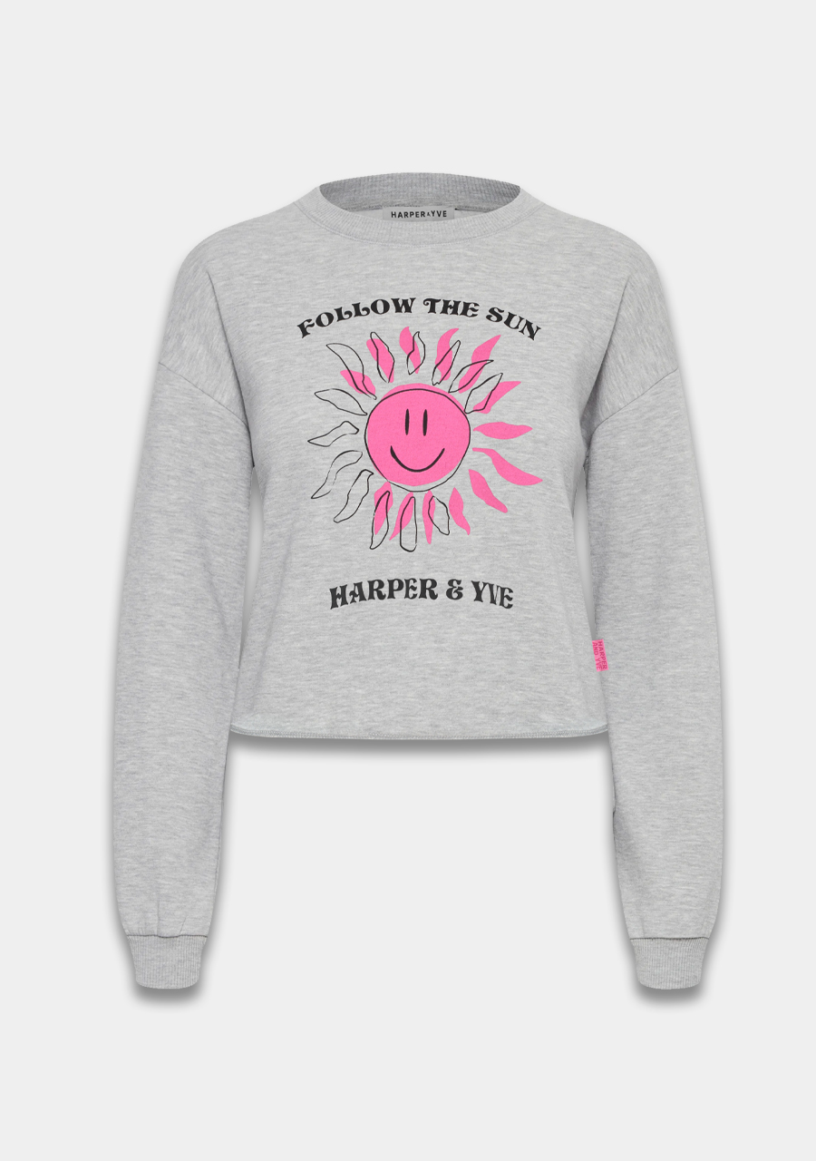 Harper & Yve Sweater Smiley SS24D503 Grijs