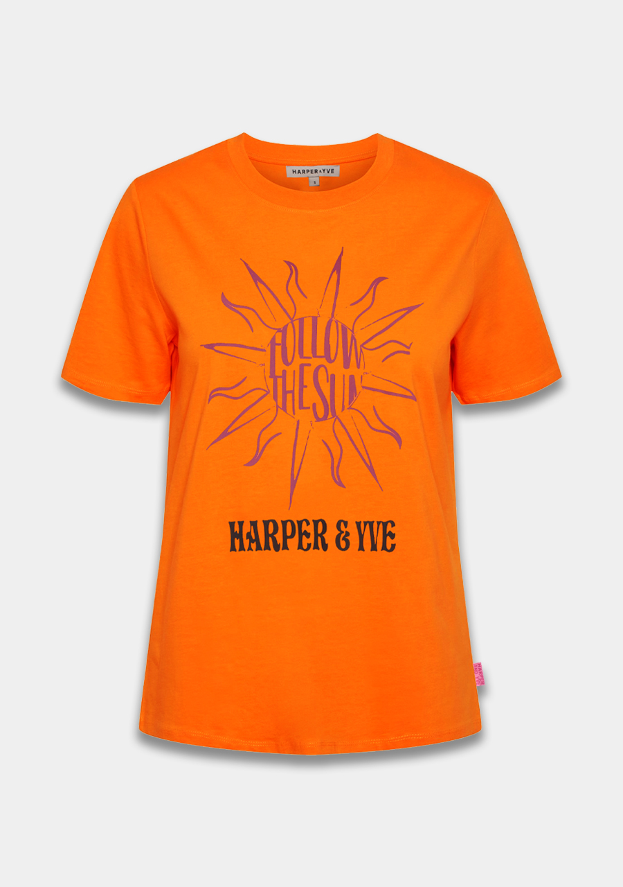 Harper & Yve T-shirt Followthesun SS24D300 Oranje