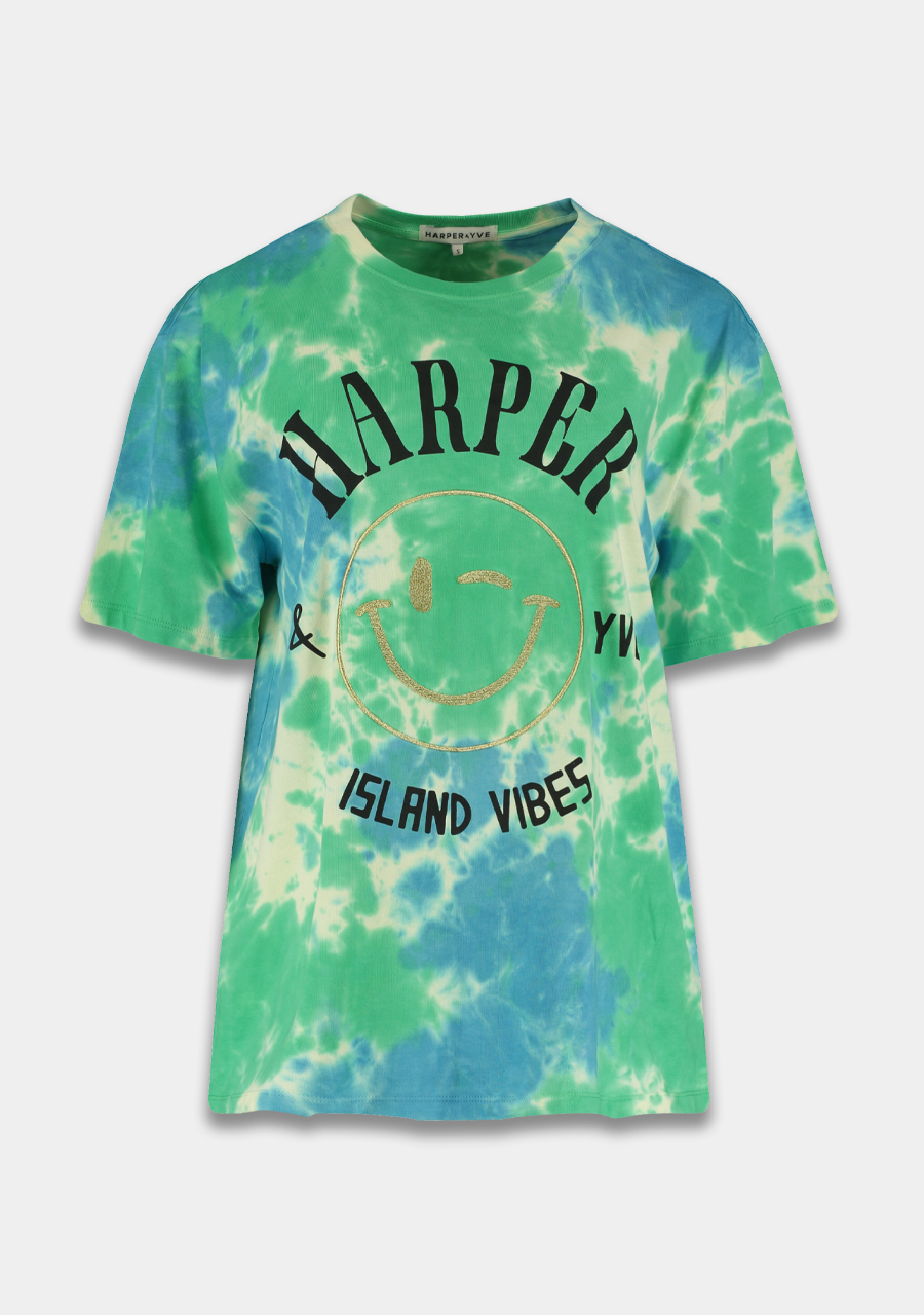 Harper & Yve T-shirt Swirl HS24D315 Blauw