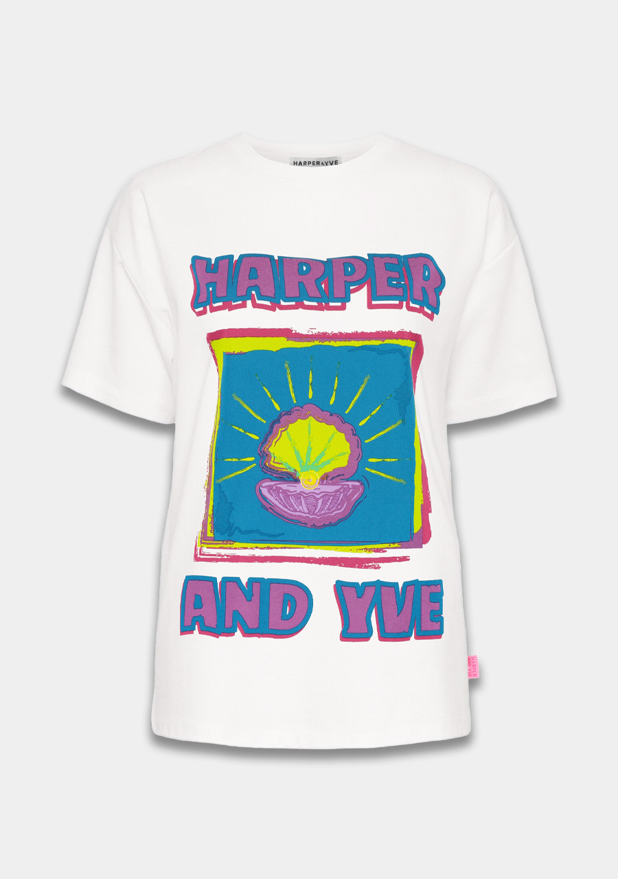 Harper & Yve T-shirt Shell HS24D317 Wolwit-ecru