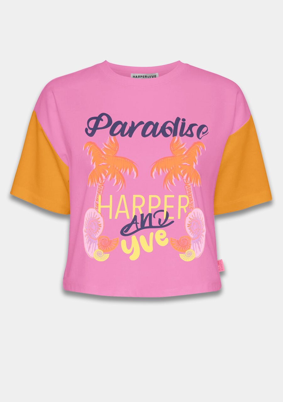 Harper & Yve T-shirt Paradise HS24D314 Roze