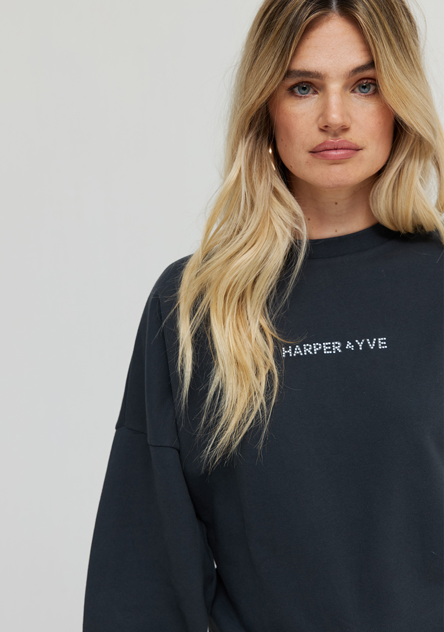 Harper & Yve Sweater Vibrantenergy AW24Y501 Donker Grijs